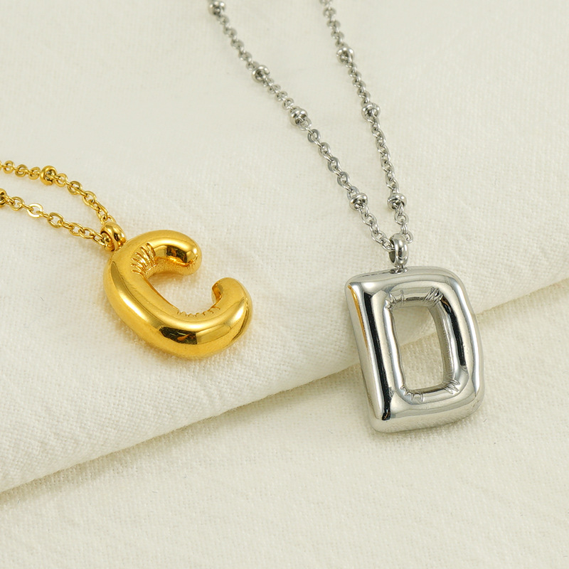 Collier initiale personnalisé Bubble doré et argenté