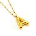 Collier initiale personnalisé Bubble doré – lettre A