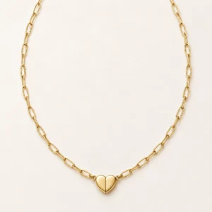 Collier cœur magnétique JOJOPI doré sur fond clair