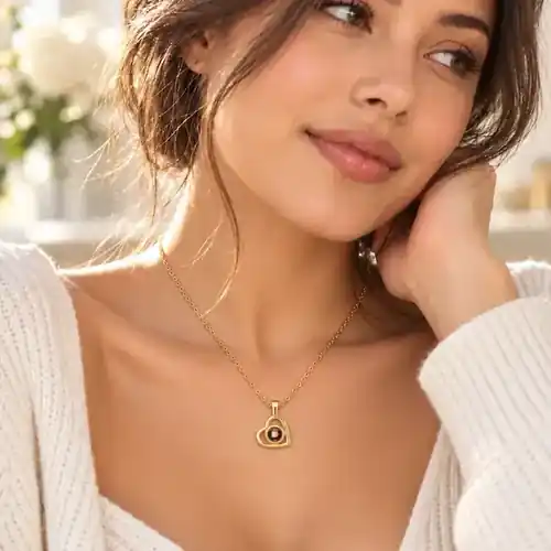 Collier photo personnalisé JOJOPI porté